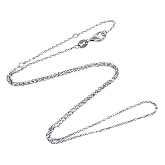 Vintage Italy Sterling Silver 925 0.7mm Cable Chain Necklace 15.5”-17.5” - Picture 1 of 3